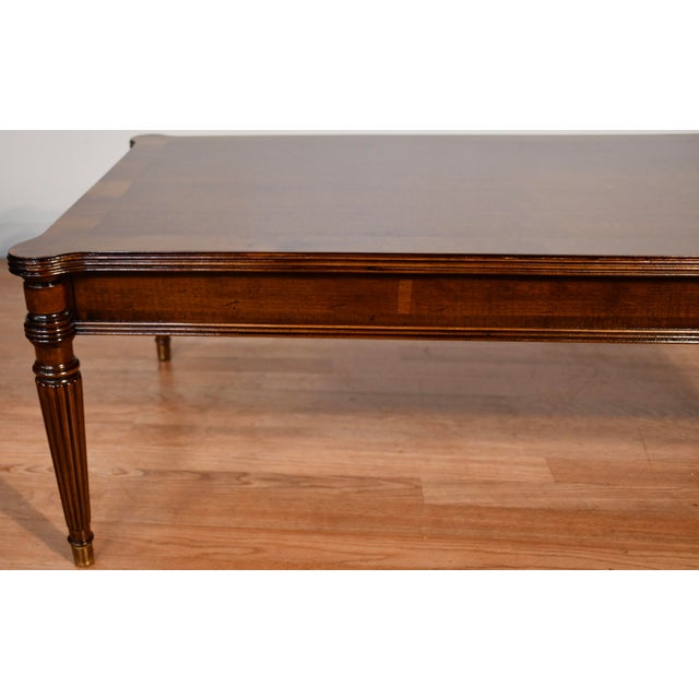 Brown 1950s Henredon English Style Walnut Coffee Table For Sale - Image 8 of 18