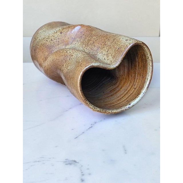 Vintage Stoneware Roller Vase, 1980s For Sale - Image 6 of 9