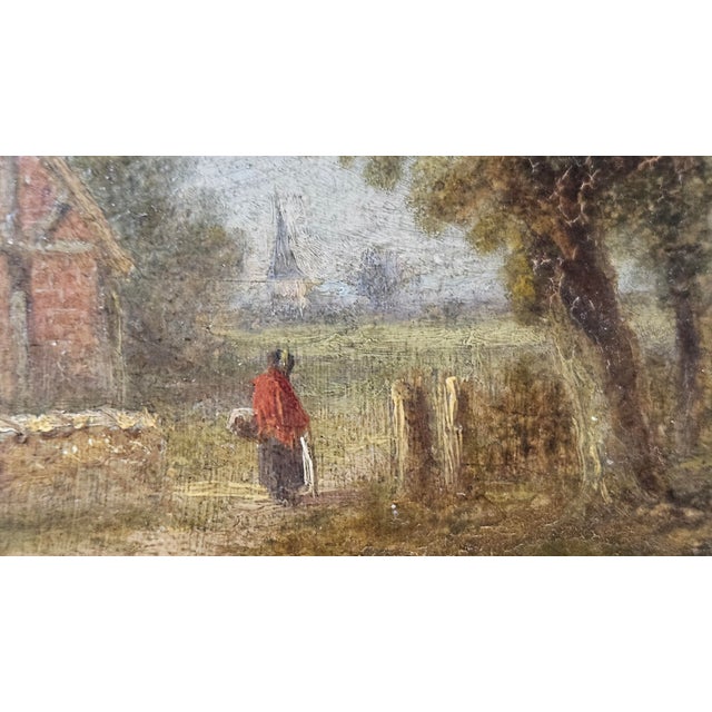 Antique Signed Pastoral Landscape Oil Painting - Signed by J.Lavnu For Sale - Image 12 of 14