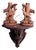 Black Forest Stags Vase Holders and Shelf, 1920s, Set of 3 For Sale