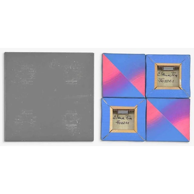 Elena Fia Fozzer, Irradiant Chromosectorial. Acrylics on four canvases applied and positioned with magnets on a metal...