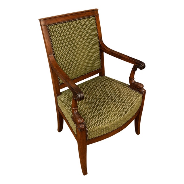 Empire Armchair with Dolphins in Mahogany, 1800s For Sale