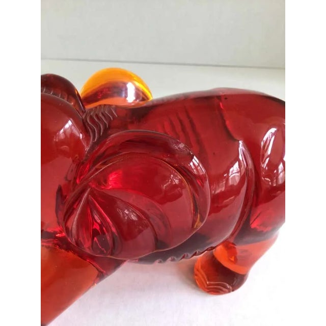 1960s Red Lucite Elephant Very small chip on ear (as shown in picture)