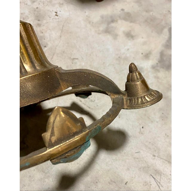 Art Deco Antique Art Deco Style Bronze 3-Light Ceiling Light Plate For Sale - Image 3 of 7