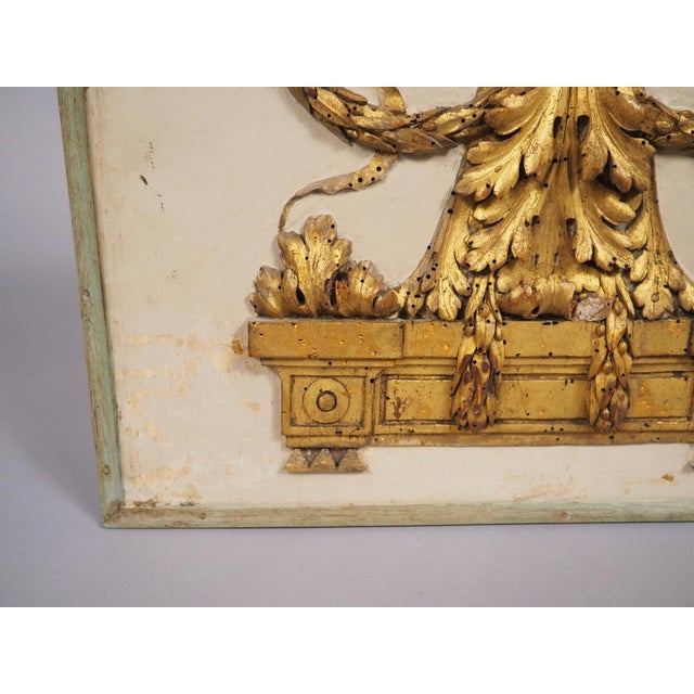 19th Century Small and Delicately Carved and Lacquered Giltwood Panel From France, 19th C. For Sale - Image 5 of 14