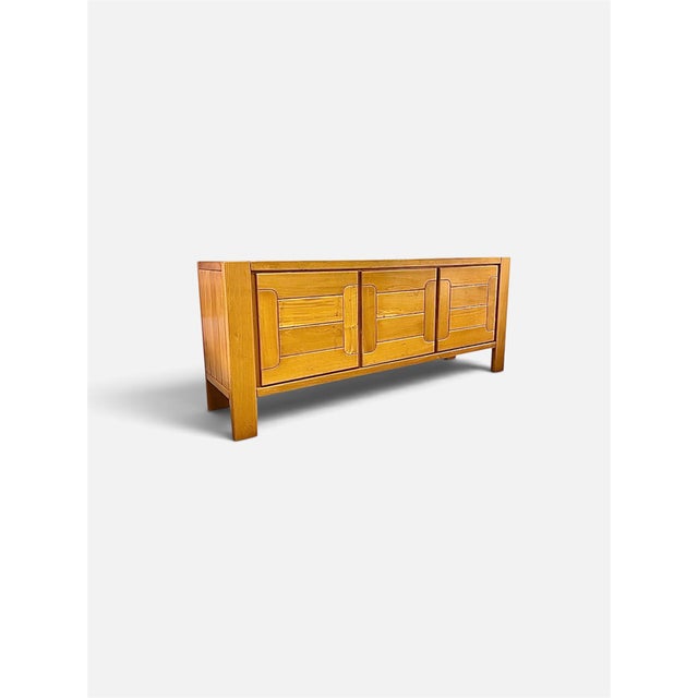 1970s Brutalist Sideboard in Elm for Maison Chauvin, France, 1970s For Sale - Image 5 of 7