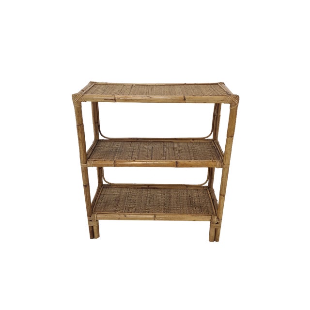 Italian Bamboo and Rattan Credenza, 1970s For Sale