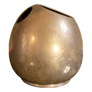 Italian Spatialist Silver Vase, 1960s For Sale