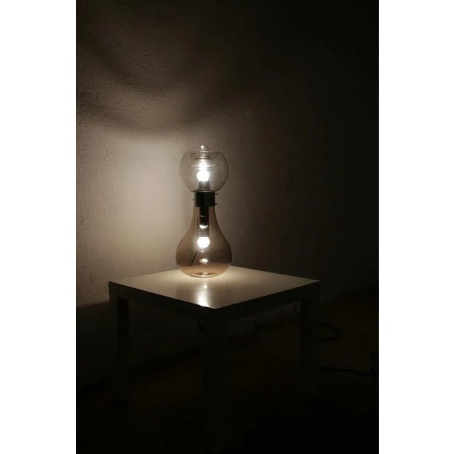 Metal Space Age Italian Birillo Table Lamp in Glass and Steel from Mazzega, 1960s For Sale - Image 7 of 12