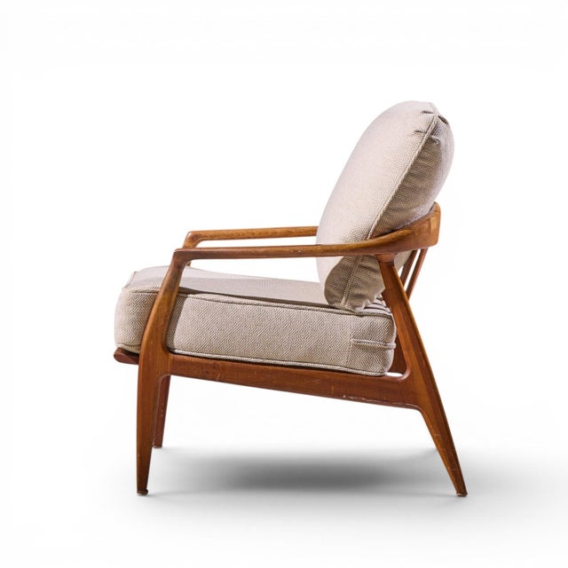 Wood Milo Baughman for Thayer Coggin Mid Century Walnut Lounge Chairs - Pair For Sale - Image 7 of 12