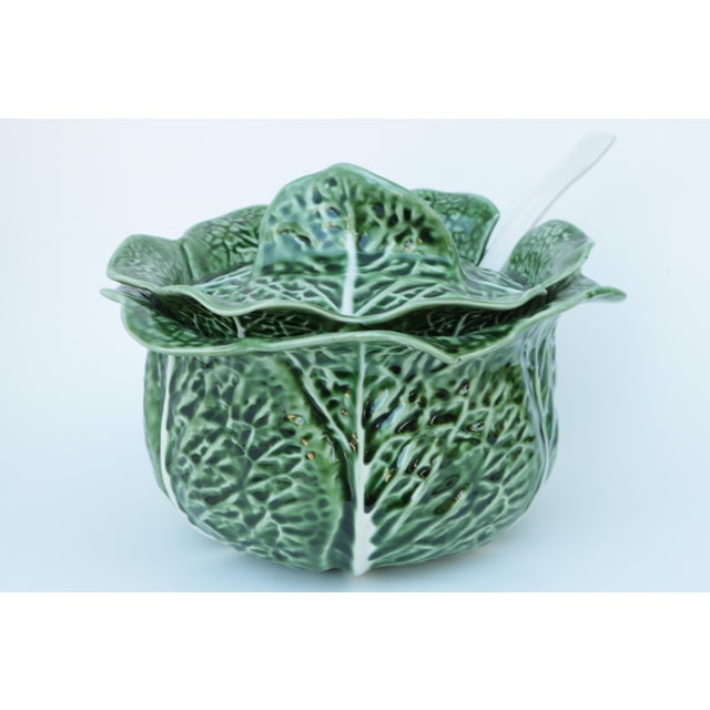 Majolica Cabbage Covered Soup Tureen & Cabbage Ladle Chairish