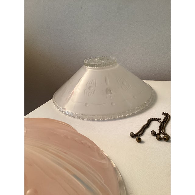 Vintage Patterned Glass Ceiling Shades - Set of 4 For Sale - Image 14 of 15