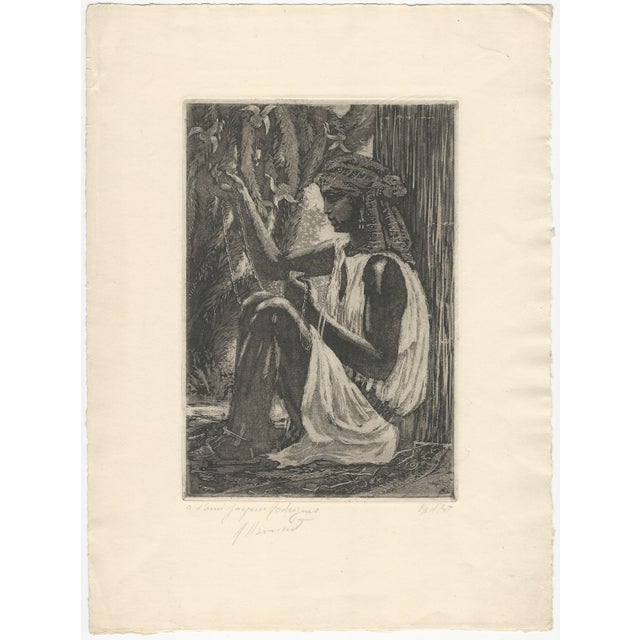 Raphaël Drouart (1884 1972) L'esclave à la chaîne (The Slave with the Chain) Original Etching on Paper 1920s Size...
