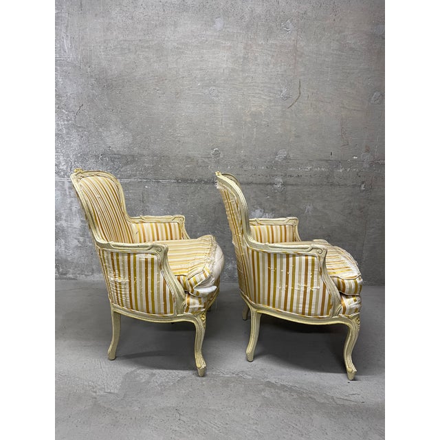 Early 20th Century Vintage Set of French Provincial Style Armchairs For Sale - Image 5 of 15