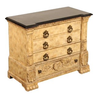 Italian Renaissance Style Tessellated Marble Top Commode For Sale