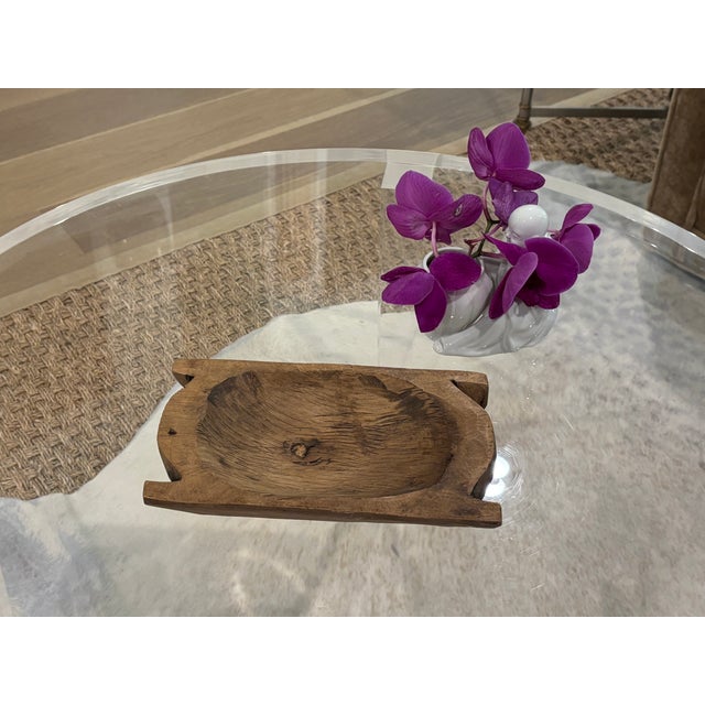 Antique Petite Scale Hand Carved Wooden Rustic French / European Bowl Perfect scale for coffee table decor, kitchen decor...