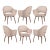 Saarinen Executive Arm Chairs in Schumacher Fabric, Leather Piping, & Walnut - Set of 6 For Sale