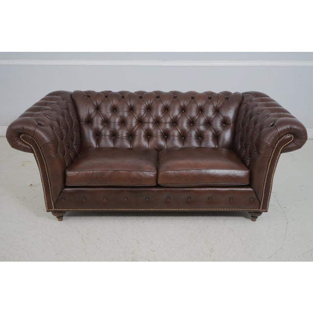 Age: Approx: 20 Years Old Details: Quality Construction 18 C. Design English Style Quality Brown Leather Nice Brass Capped...