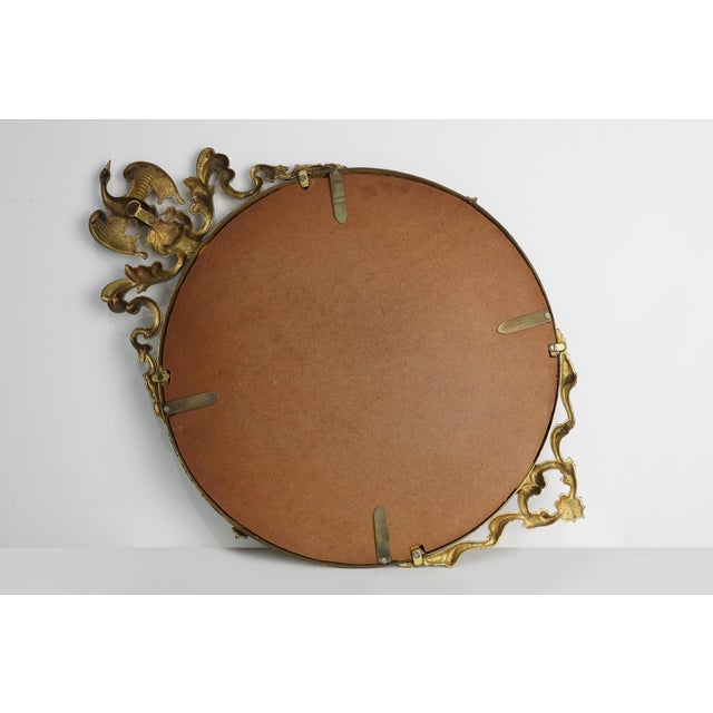 20th Century Neo‑Classical French Round Mirror in Copper Finish, 1970s For Sale - Image 9 of 11