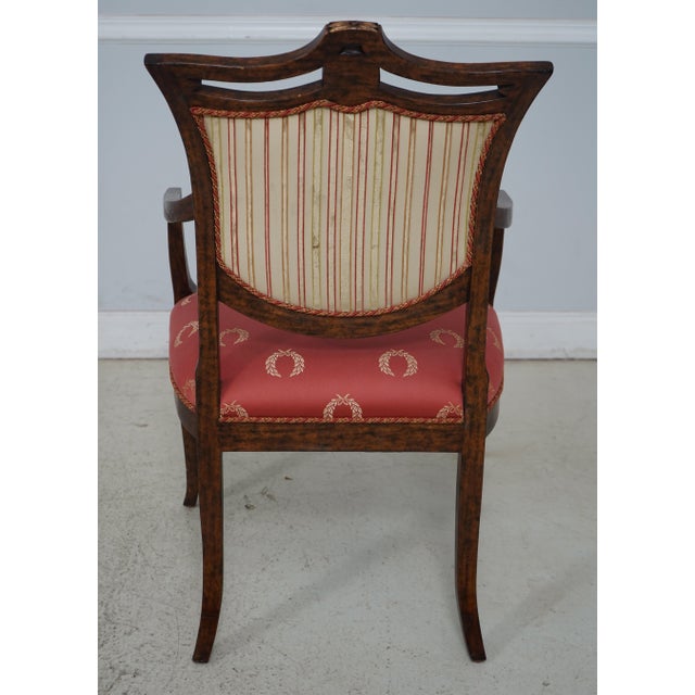 Minton-Spidell Minton Spidell Regency Style Wreath Upholstered Open Armchair For Sale - Image 4 of 12