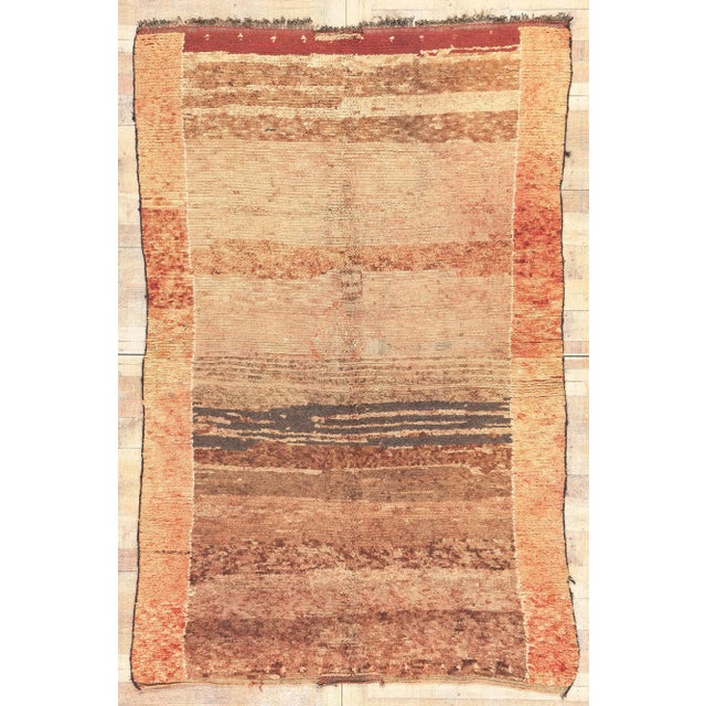 Vintage Brown Beni Mrirt Moroccan Rug - 05'07 X 08'08 For Sale - Image 9 of 9