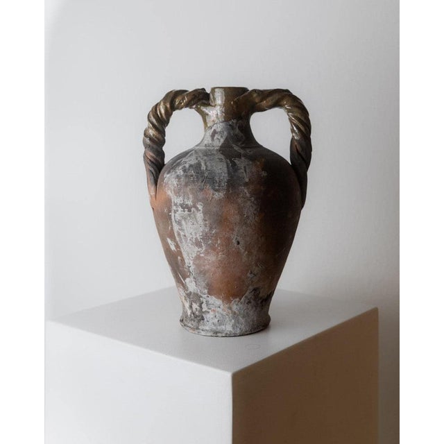 Antique Italian Terracotta Amphora with Twisted Handles, 18th Century For Sale - Image 10 of 11