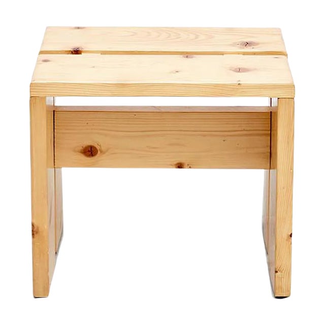 Pine Stool by Charlotte Perriand for Les Arcs, 1960s For Sale