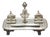 Silver Inkwell with Glass Reservoirs For Sale