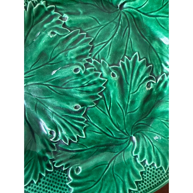 Antique Majolica Green Plates-Set of Four For Sale - Image 15 of 18