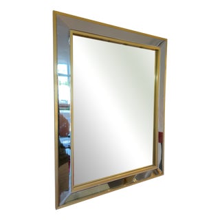 Postmodern Chrome and Brass Mirror from Zevi, Italy, 1978 For Sale