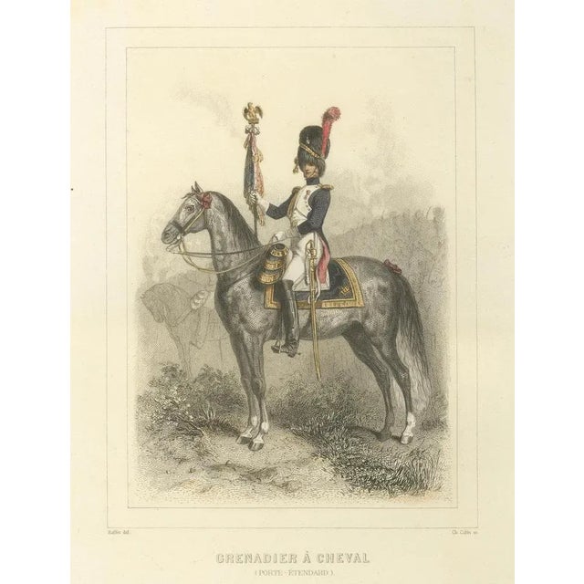 Mid 19th Century Napoleonic Guard Soldiers Grenadier, 1859, Paper, Set of 3 For Sale - Image 5 of 10