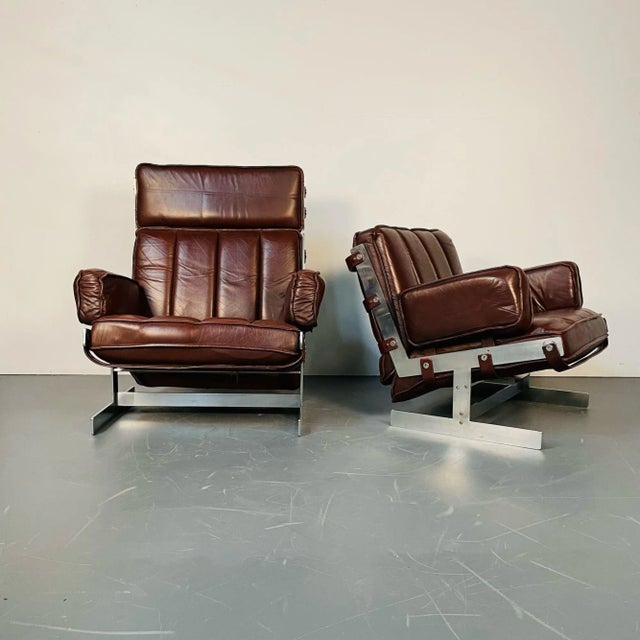 Modern Pair of Swedish Mid-Century Modern Lounge / Club Chairs by Arne Norell, 1960s For Sale - Image 3 of 13