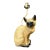 Vintage Glazed Ceramic Siamese Cat Lamp For Sale