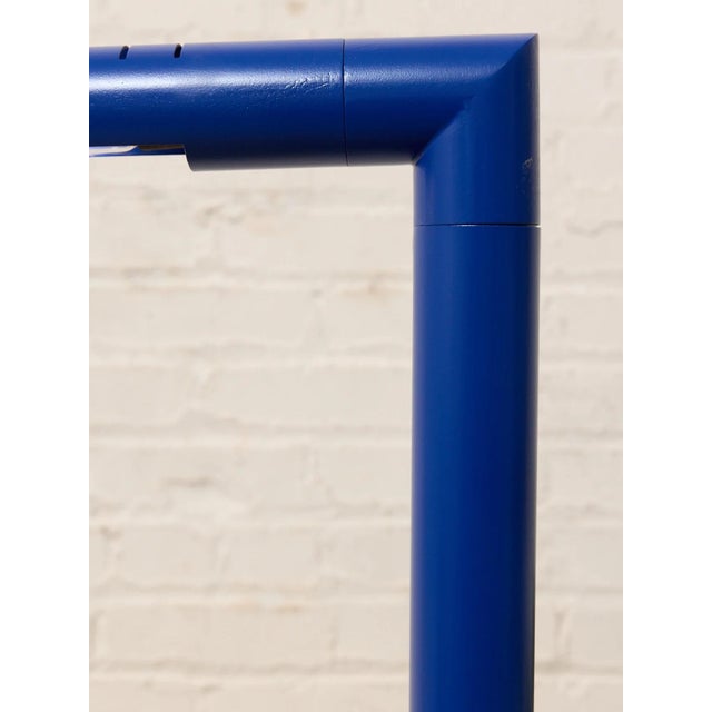 Metal Vintage Italian Blue Painted Minimalist Floor Lamp For Sale - Image 7 of 9