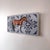 Chestnut by Robin Hextrum | Oil on Masonite Wood Panel Horse standing against a patterned background For Sale - Image 4 of 4