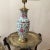 Vintage Chinoiserie Handmade Hand-Painting Chinese Flowers Motifs Porcelain Table Lamp With Brass Base For Sale - Image 12 of 13