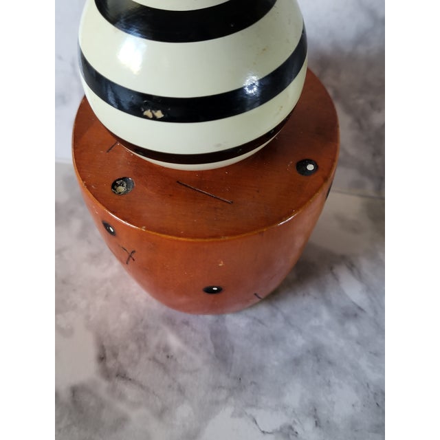 Abstract Vintage Robert Wilhelm Wooden Ceramic Salt Shaker Signed For Sale - Image 3 of 9