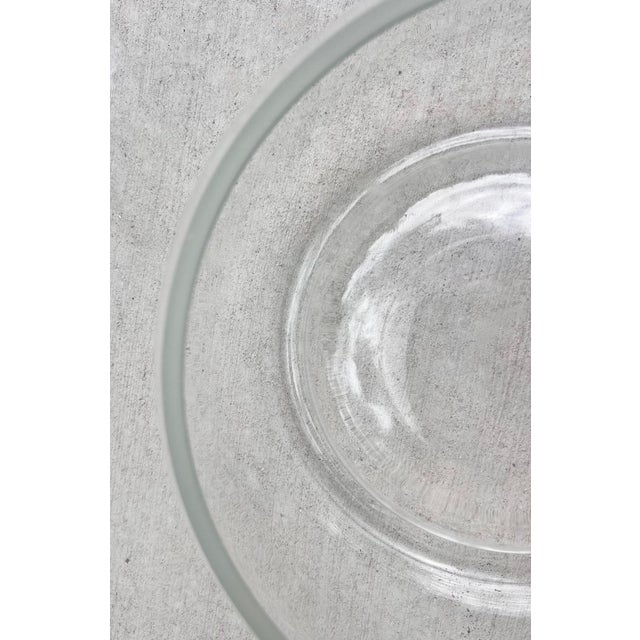 Large Sculptural Clear Art Glass Centerpiece Bowl | Modernist Floating Bowl For Sale In Salt Lake City - Image 6 of 8