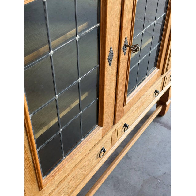 Danish Carved Oak Brutalist Sideboard by Henning Kjærnulf – Mid-Century Modern Credenza For Sale In Los Angeles - Image 6 of 10