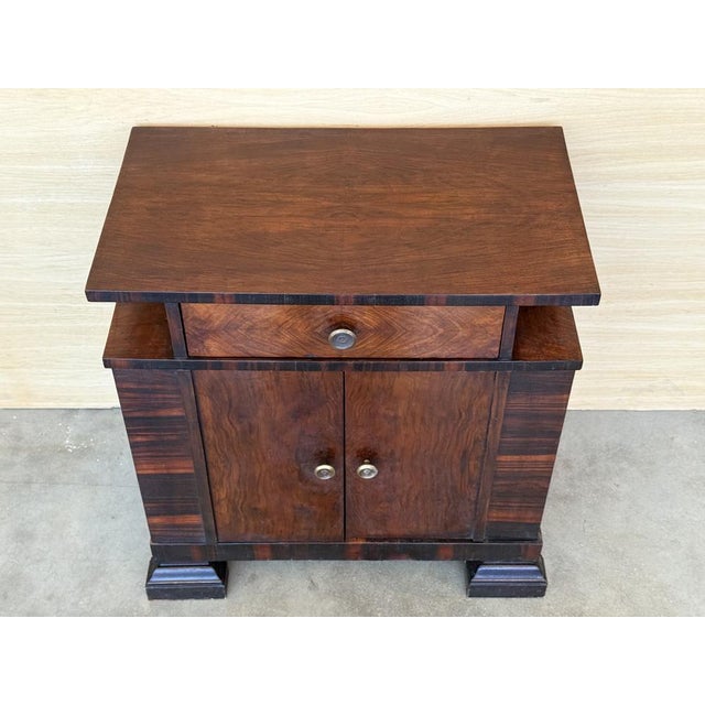 Art Deco Side Cabinets or Nightstands with Ebonized Details and Drawers, 1950s, Set of 2 For Sale - Image 11 of 17