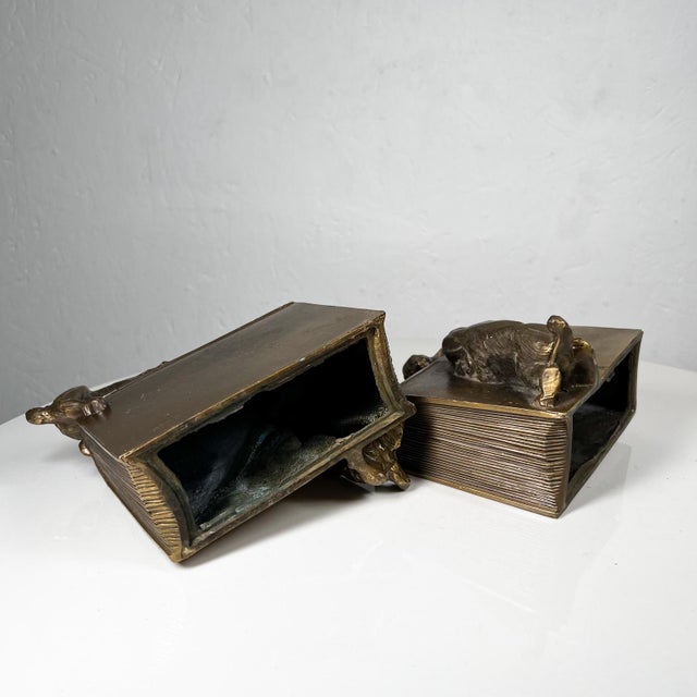 Metal 1930s Bronze Brass Cocker Spaniel Dog Bookends Florida Usa For Sale - Image 7 of 12