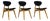 Vintage GFM 22 Chairs by J. Kędziorek, Poland, 1960s, Set of 3 For Sale