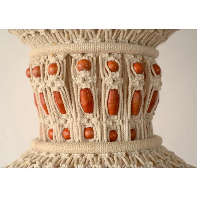 1970s 1970s Large Boho Hanging Beaded Macrame Mobile Sculpture For Sale - Image 5 of 13