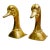 Pair of large mid-century solid brass Mallard duck head bookends by Sarreid Spain. These are significant pieces, standing...
