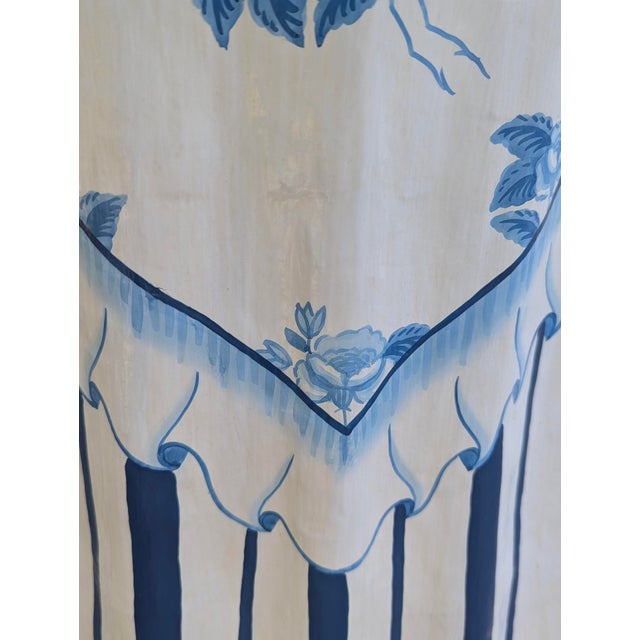Vintage Trompe Loeil Hand Painted Skirted Side Table For Sale - Image 14 of 16