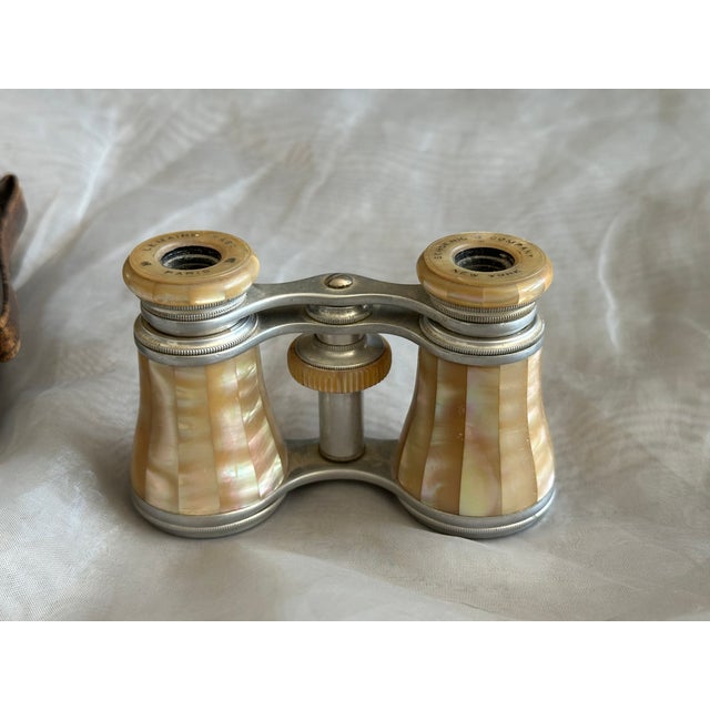 Antique Mother of Pearl French Opera Glasses in Leather Case For Sale - Image 17 of 18