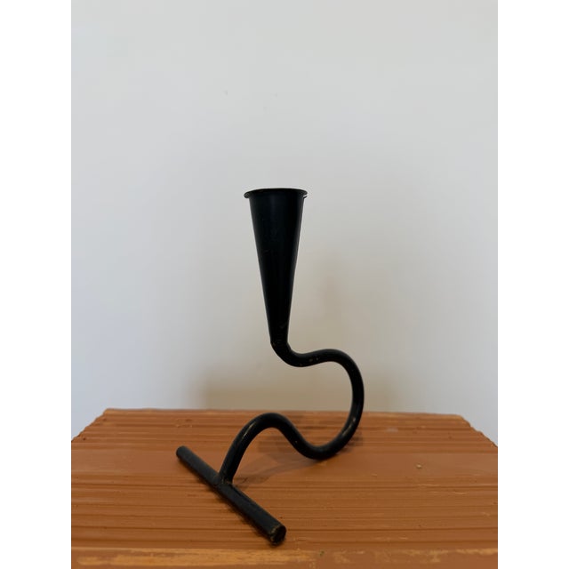Metal Mid-Century Wrought Iron Candle Stick Holder, 1960s For Sale - Image 7 of 13