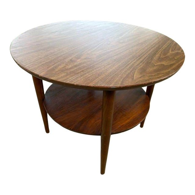 1950s Two Tier Walnut Coffee Table With Formica Top For Sale