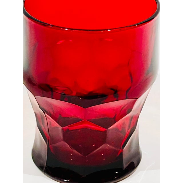 Mid 20th Century Viking Georgian Ruby Chunky Tumbler Glassware - Set of 8 For Sale - Image 5 of 6