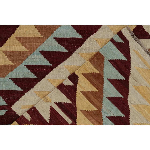 Textile Rug & Kilim’s Tribal Style Kilim in Red, Blue and Beige-Brown Geometric Patterns For Sale - Image 7 of 7